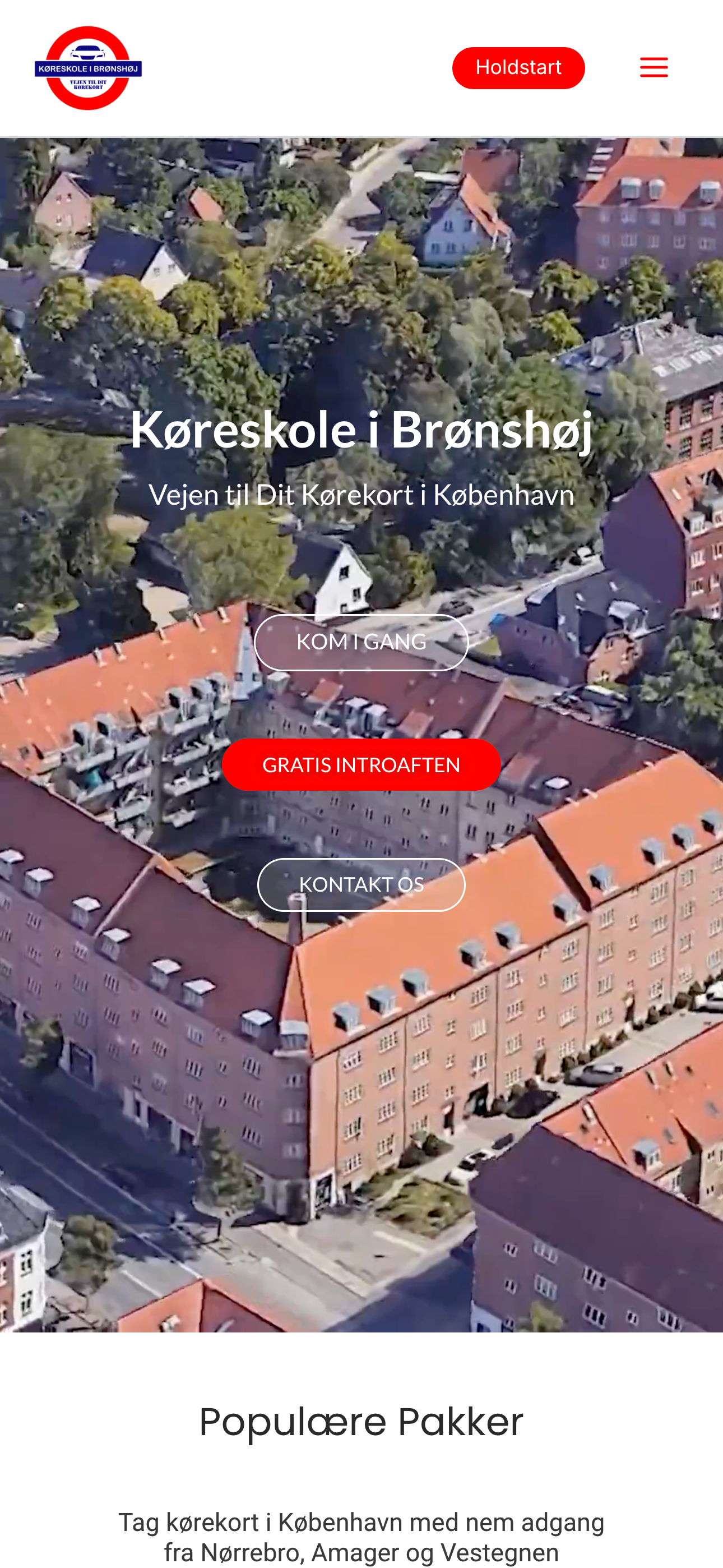 Køreskole i Brønshøj, mobilvy av den nya webbplatsen